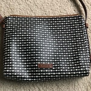 Fossil Black and White Crossbody Bag